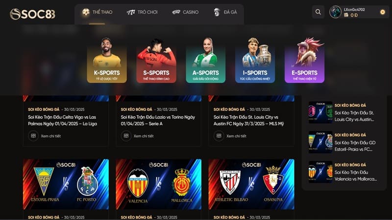 Cá cược thể thao luôn là sảnh game có số lượng người chơi vượt trội