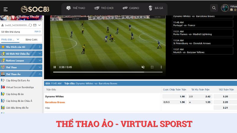 Virtual Sports là sảnh chơi thể thao ảo cuốn hút.